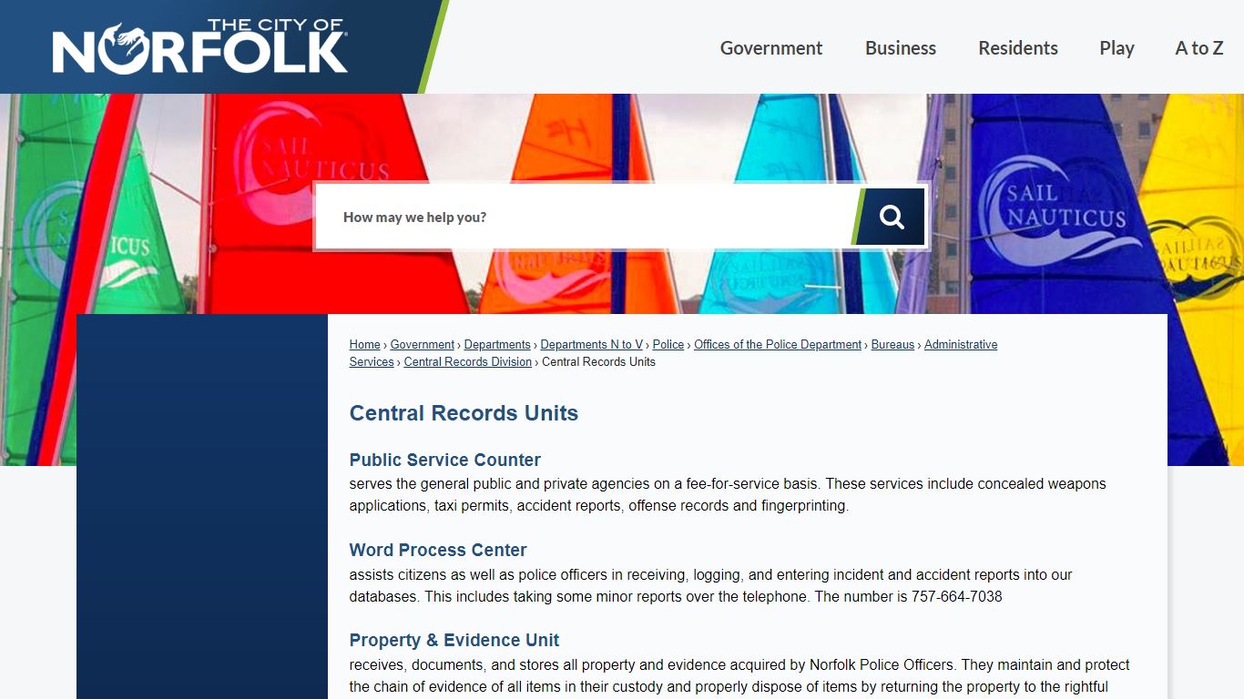 Central Records Units | City of Norfolk, Virginia - Official Website